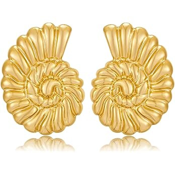 Gold Boho Ocean Earrings, Shell Earrings Seashell Stud Earrings Beach Jewelry Gifts for Women | Amazon (US)