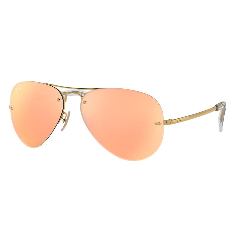 Ray-Ban Gold Sunglasses, Pink Lenses - Rb3449 | Ray-Ban (US)