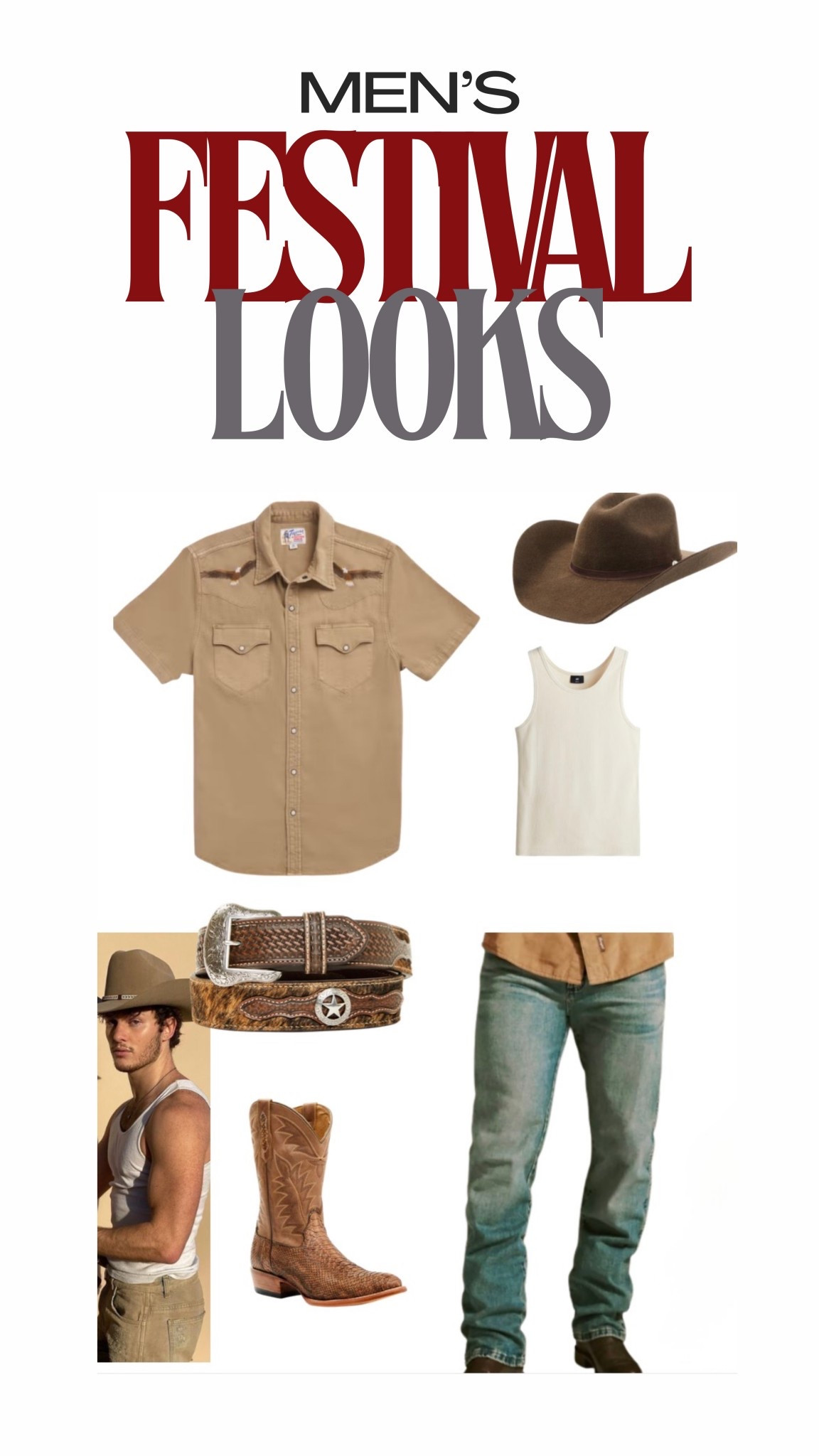 Men’s neutral-toned festival season look 🦌 

#LTKootd #LTKFestival #LTKgrwm