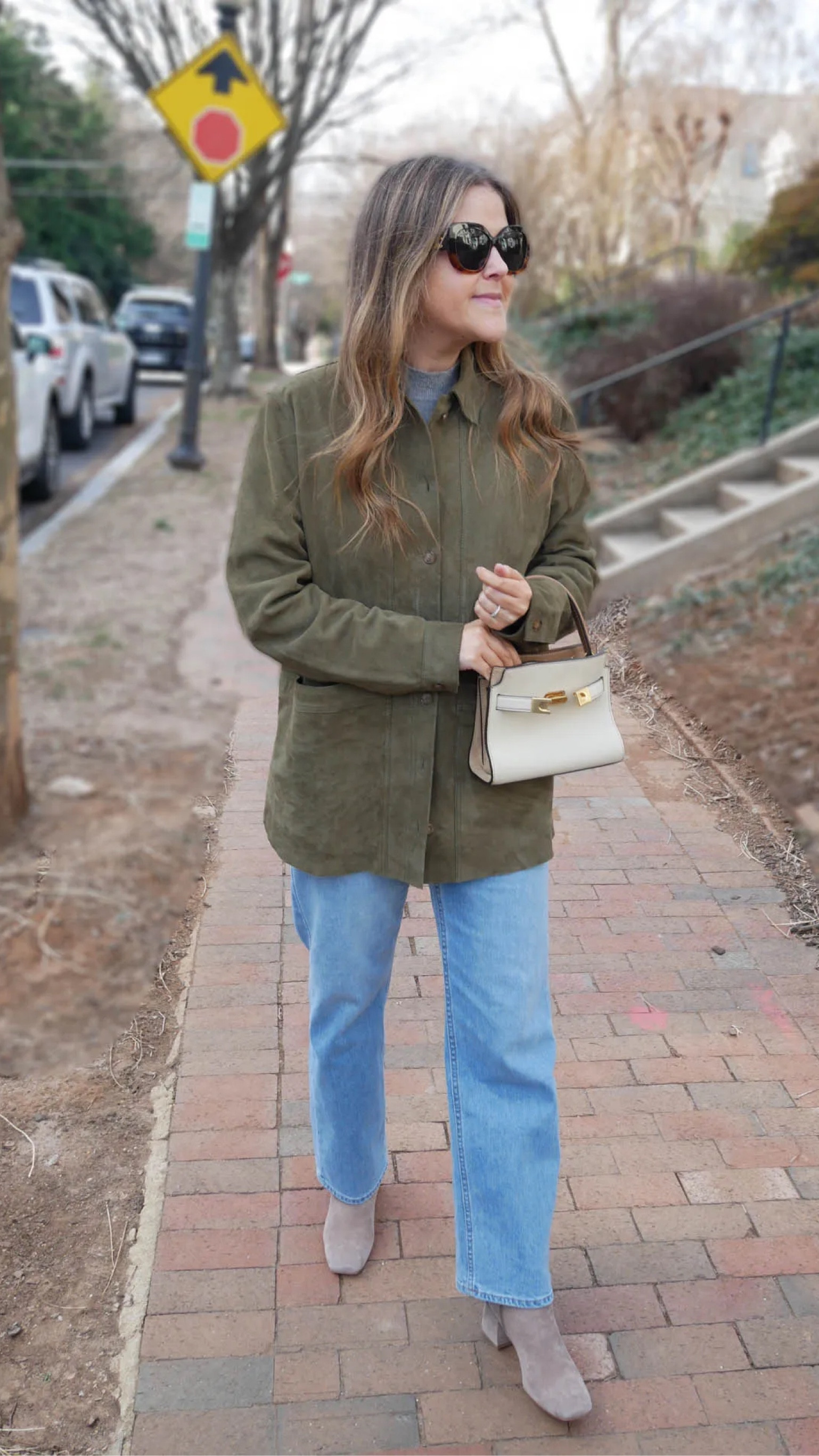 This is one of my favorite winter outfits. These jeans are just so comfortable and always flattering. I bought this green suede shirt jacket to wear in the fall and spring, but I’ve been wearing it as a layer this winter over a  sweater and under my coats! It also comes in camel suede, and tons of other options. 

#LTKSeasonal #LTKStyleTip