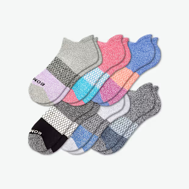 Women's Tri-Block Marl Ankle Sock 6-Pack | Bombas