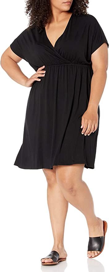 Amazon Essentials Women's Standard Solid Surplice Dress | Amazon (US)