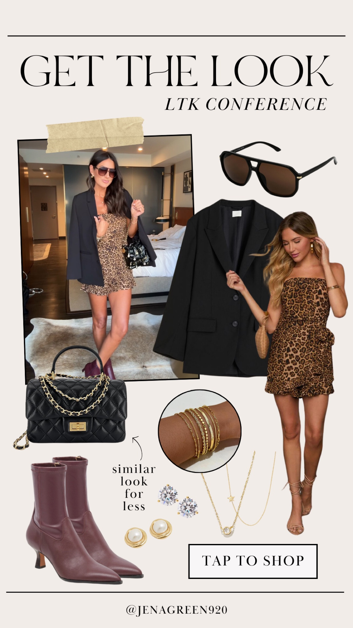 LTK Conference Look | LTK Conference Outfit | Leopard Romper | Burgundy Boots | Quilted Bag | Black Blazer 

#LTKFindsUnder50 #LTKFindsUnder100 #LTKStyleTip