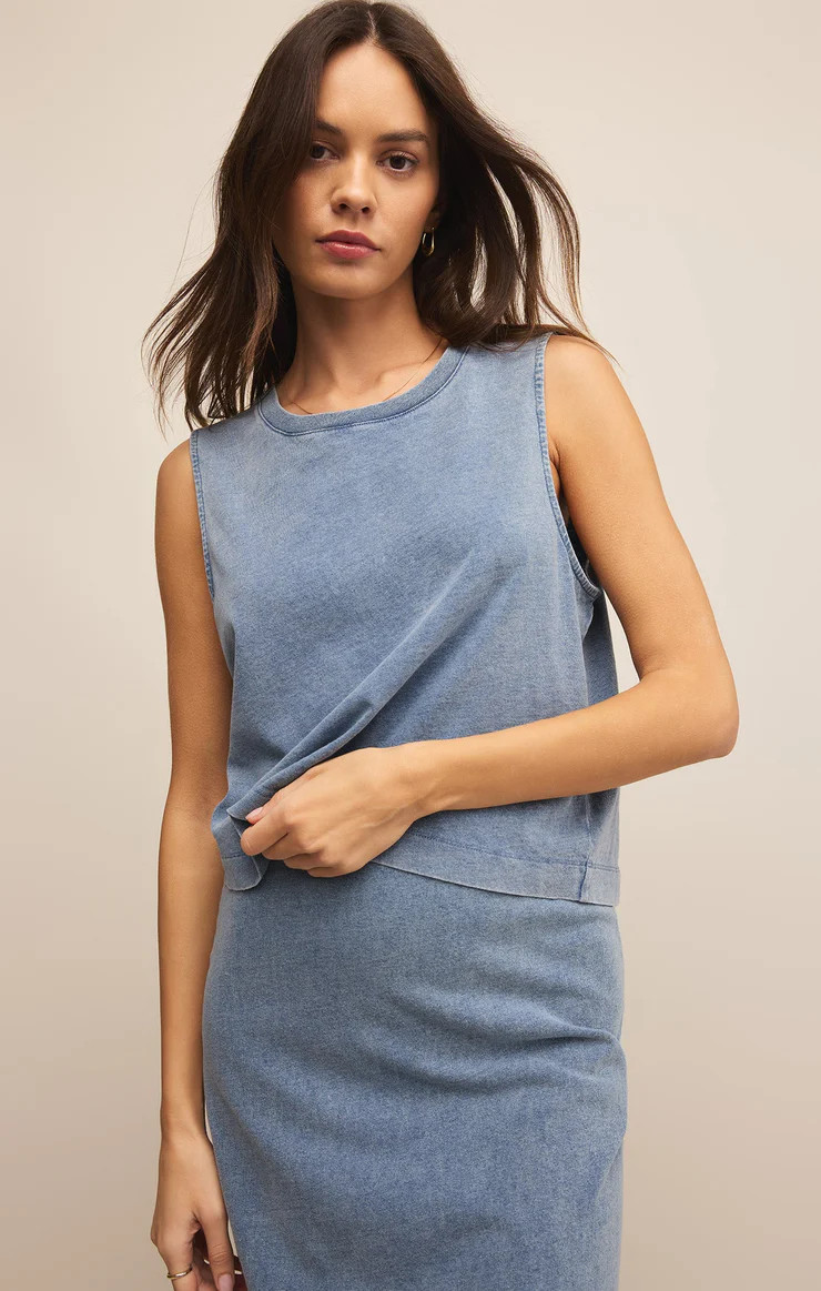 Sloane Jersey Denim Muscle Tank | Z Supply