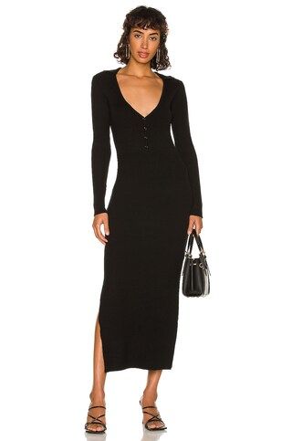 Bardot Collar Knit Dress in Black from Revolve.com | Revolve Clothing (Global)