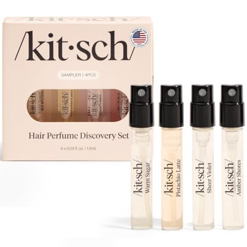 Kitsch Hair Perfume For Women (Discovery Set) - Pistachio Latte, Warm Sugar, Sheer Violet & Amber Shores - Patented Odor-Eliminating Technology, Hair Spray and Body Mist - 4 x 1.5mL | Amazon (US)