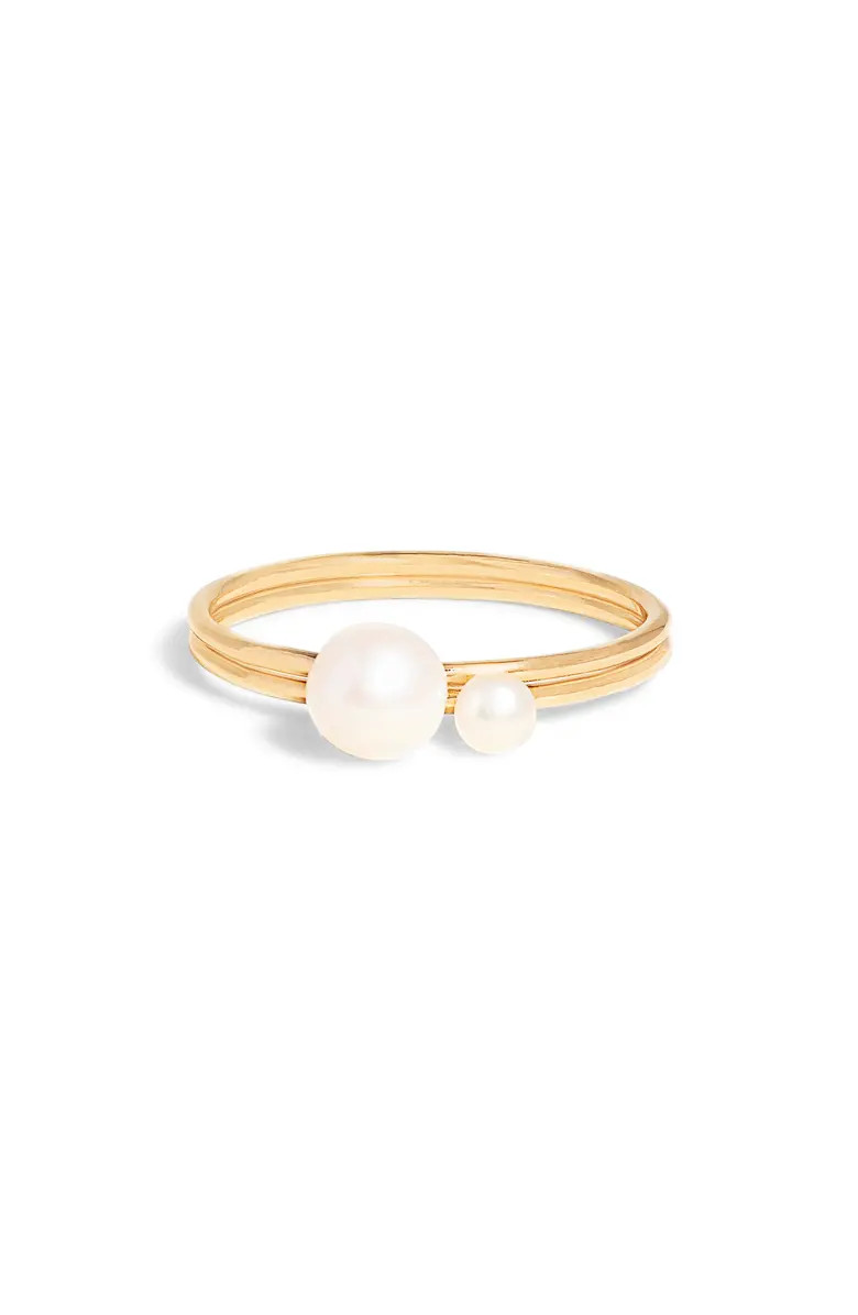 Set of 2 Imitation Pearl Stacking Rings | Nordstrom