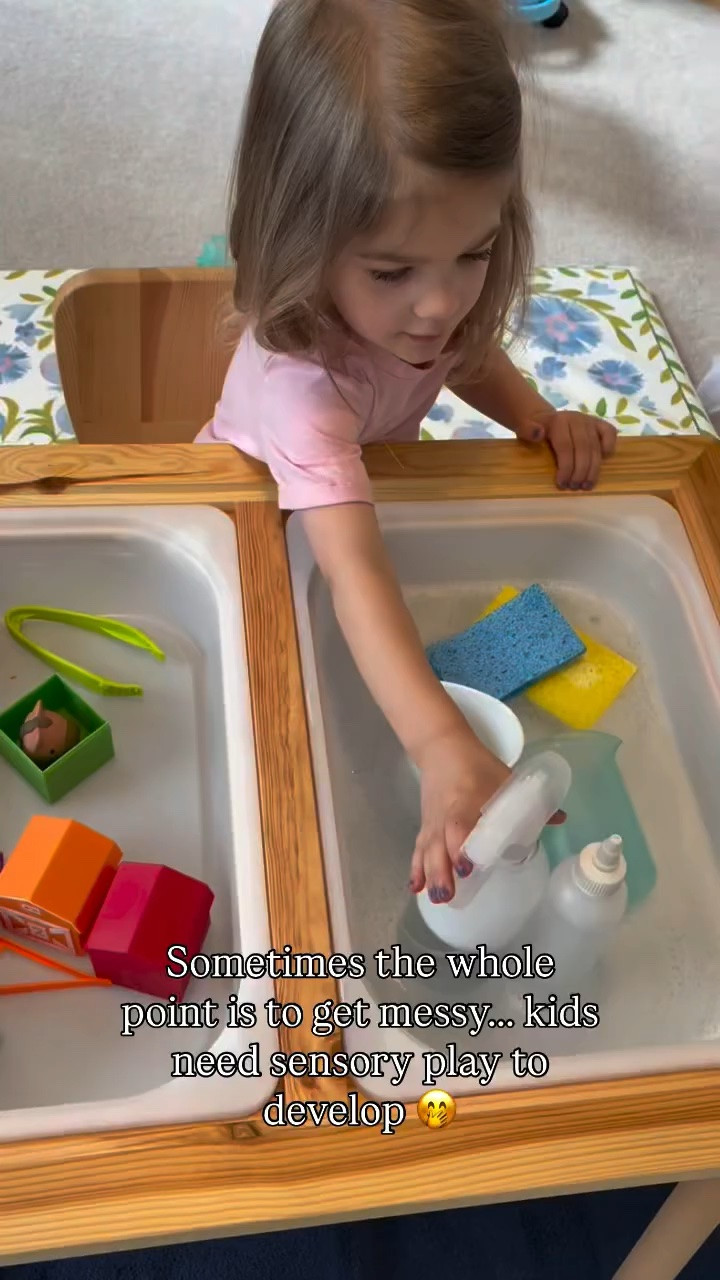 Watching my daughter play with this sensory bin from the start where she could barely put her finger in it to the end when she was fully scooping the “mud” shows how important sensory play is! 

Sometimes the whole point is getting messy 🤭 We made “mud” with cocoa powder, flour, and water! Then we added our favorite @learningresources barn animals & a cleaning station with sponges and scoopers 🧼

Comment SHOP for what we used including our sensory table! 

#toddlermom #momlife #parenting #toddlerlife #sensoryplay sensory activities | occupational therapy | ot | occupational therapist | self regulation | sensory table ideas | screen free activities | toddler activities |