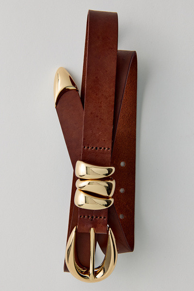 BDG Mia Modern Buckle Leather Belt in Brown, Women's at Urban Outfitters | Urban Outfitters (US and RoW)
