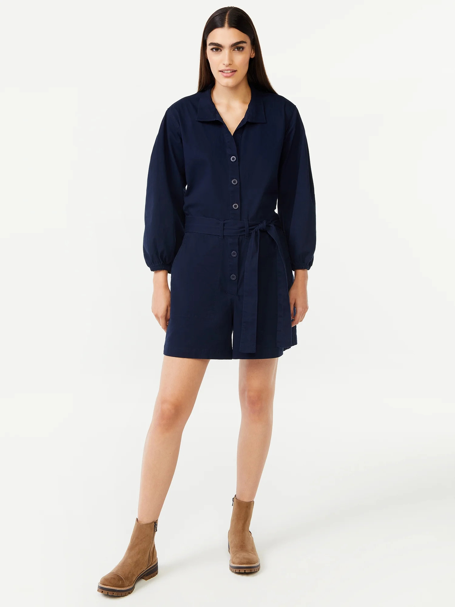 Free Assembly Women's Utility Romper with Blouson Sleeves - Walmart.com | Walmart (US)
