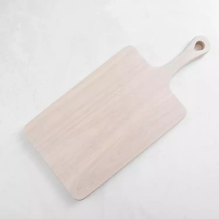 New! Rectangular Whitewash Rubberwood Cutting Board | Kirkland's Home