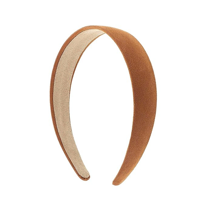 1 Inch Wide Suede Like Headband Solid Hair band for Women and Girls -Camel | Amazon (US)
