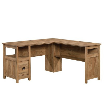 Cannery Bridge L Desk Sindoori Mango - Sauder: Mid-Century Modern Office Furniture with File Storage | Target