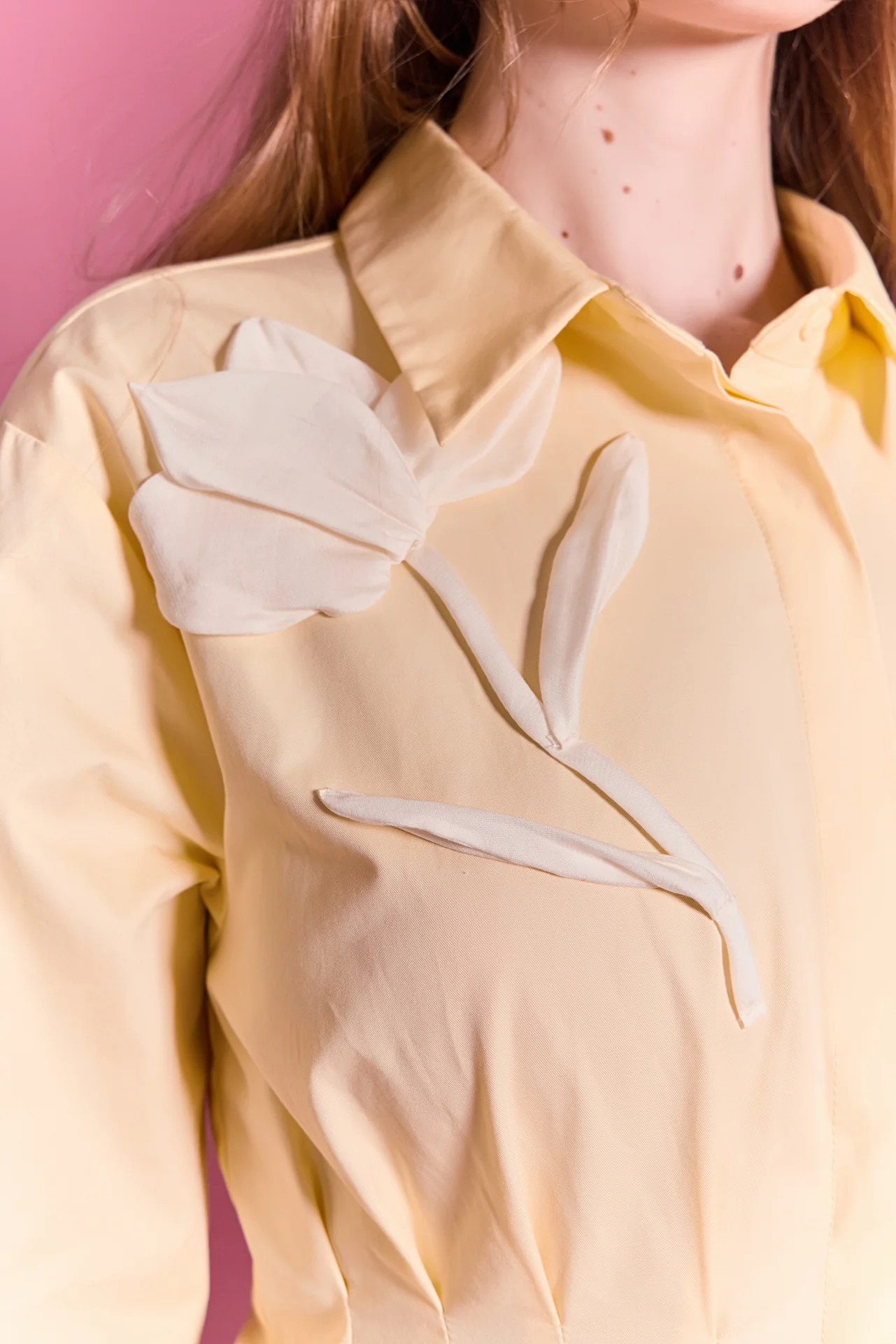 Structured Waist Applique Shirt Dress | English Factory