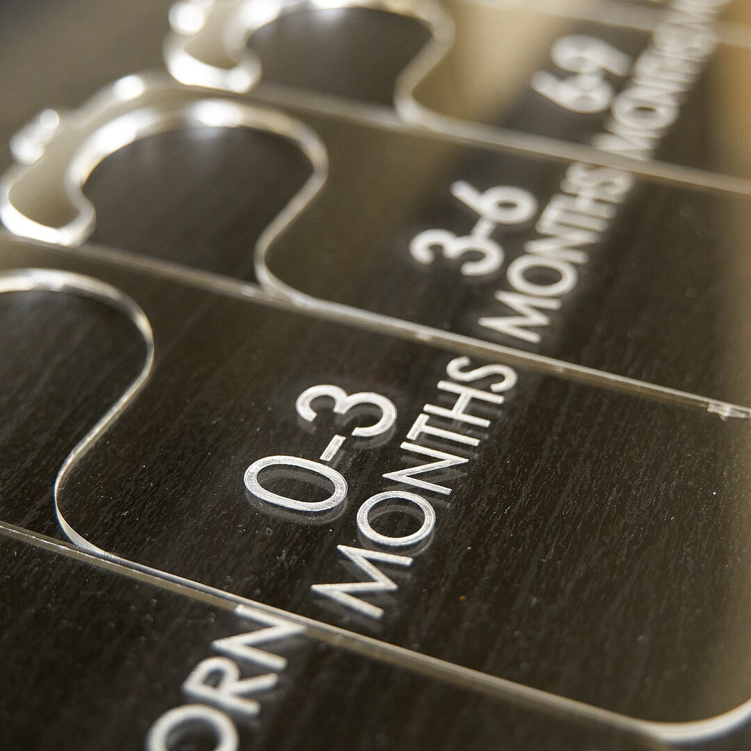 Simple Font Clear Newborn to 18 months Acrylic Baby Clothes Divider Hangers, baby clothes divider... | Etsy (US)