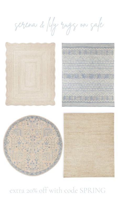 Serena and Lily Sale on Sale. Take an additional 20% on all rugs that are already dramatically reduced. Neutral rugs, entry rug, dining room rug, blue rug, blue patterned rug, round rug, costal decor.

#LTKsalealert #LTKSale #LTKhome