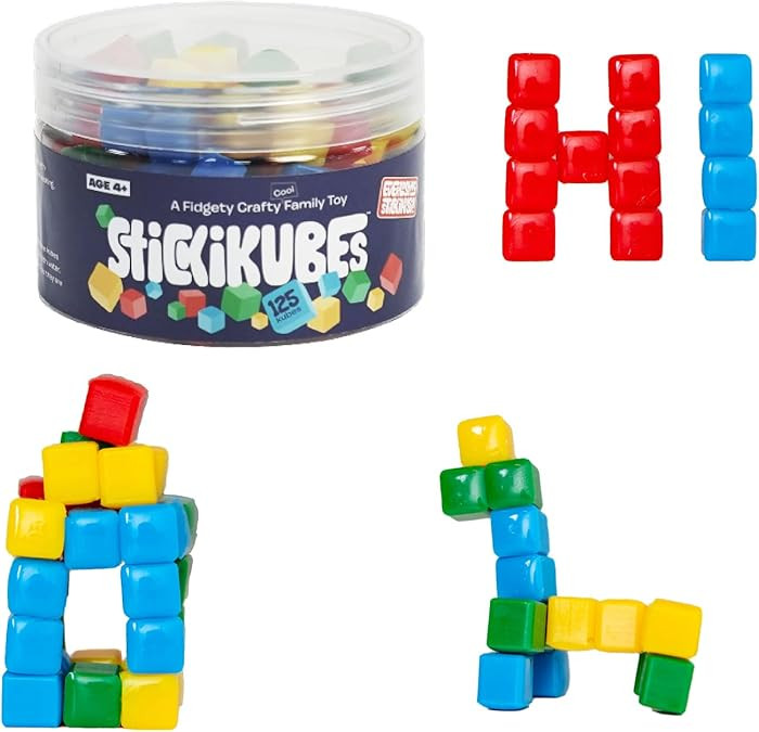 StickiKubes, Mini Stacking Cubes That Stick to Anything, Non Toxic Kid Safe Sticky Blocks, Creati... | Amazon (US)
