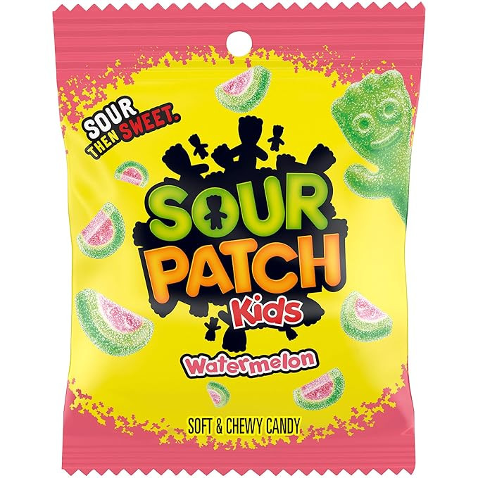 Sour Patch Watermelon Peg Bag Candy, 5 Ounce | Amazon (US)