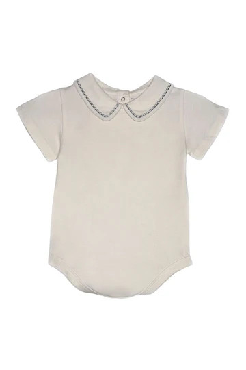 Otis Onesie in Ivory with Blues | Baybala