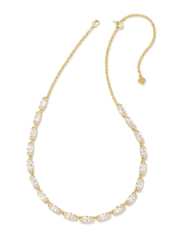 Genevieve Gold Strand Necklace in White Crystal | Kendra Scott