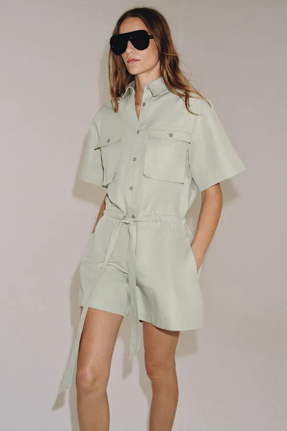 ZW COLLECTION BELTED SHIRT JUMPSUIT | Zara UK