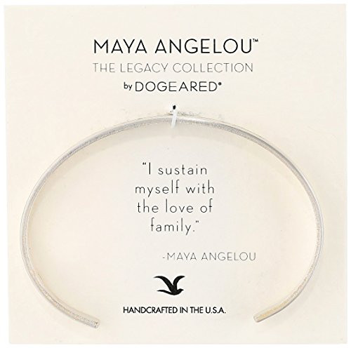 Dogeared Maya Angelou 2.0 "I Sustain Myself." Thin Engraved Cuff Bracelet | Amazon (US)