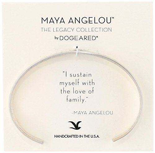Dogeared Maya Angelou 2.0 "I Sustain Myself." Thin Engraved Cuff Bracelet | Amazon (US)