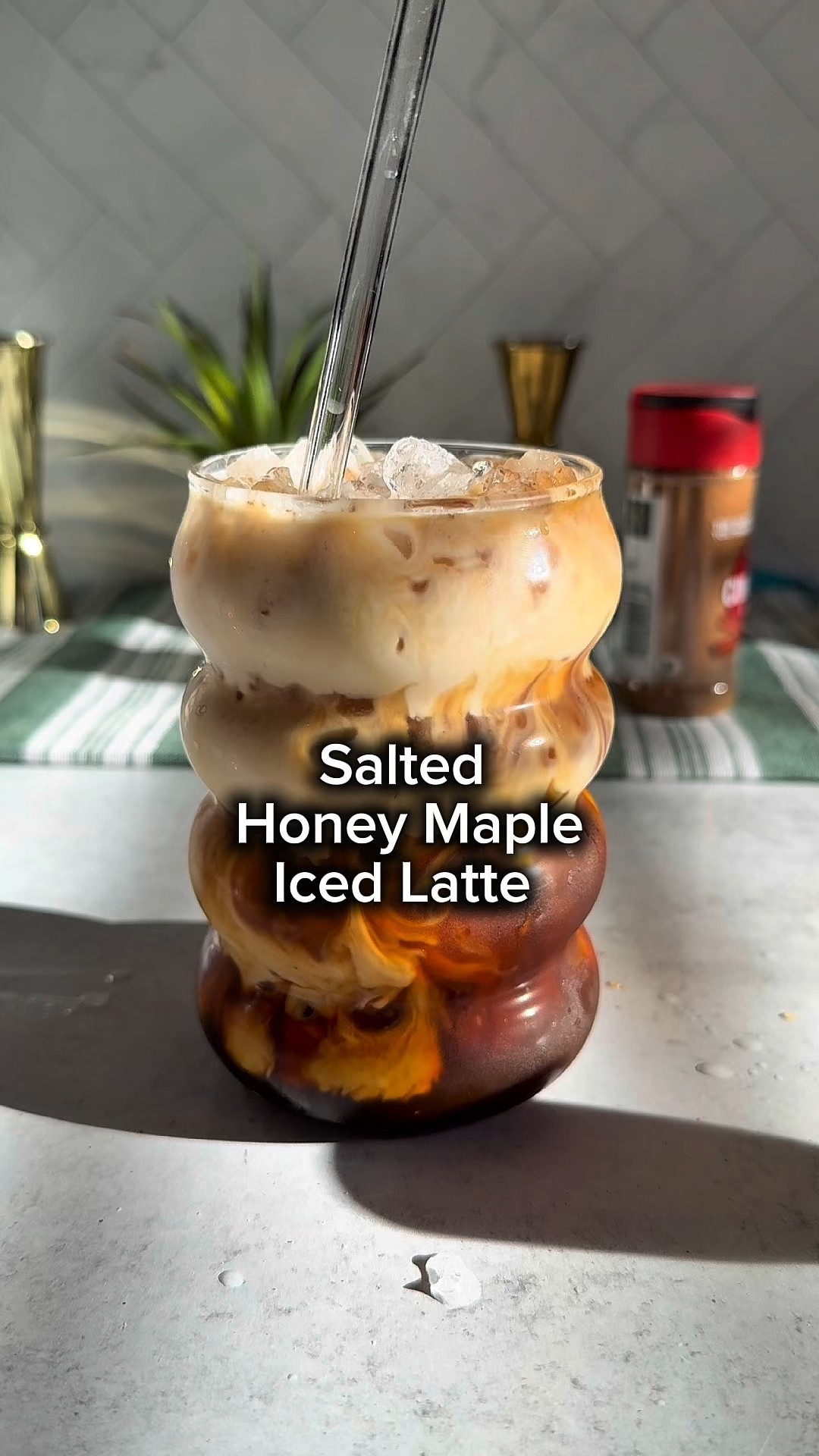 Salted honey maple iced latte 🍁  Perfect for the summer to fall transition. The cozy feeling of the maple and cinnamon flavors and keeping it refreshing by making it iced.   Ingredients: • 0.5oz maple syrup  • 0.5oz honey  • Dash of cinnamon  • Dash of salt  • 2oz espresso  • 6-8oz milk   #coffee  #icedcoffee  #fallcoffee  #coffeerecipes  #coffeeathome  

#LTKHome