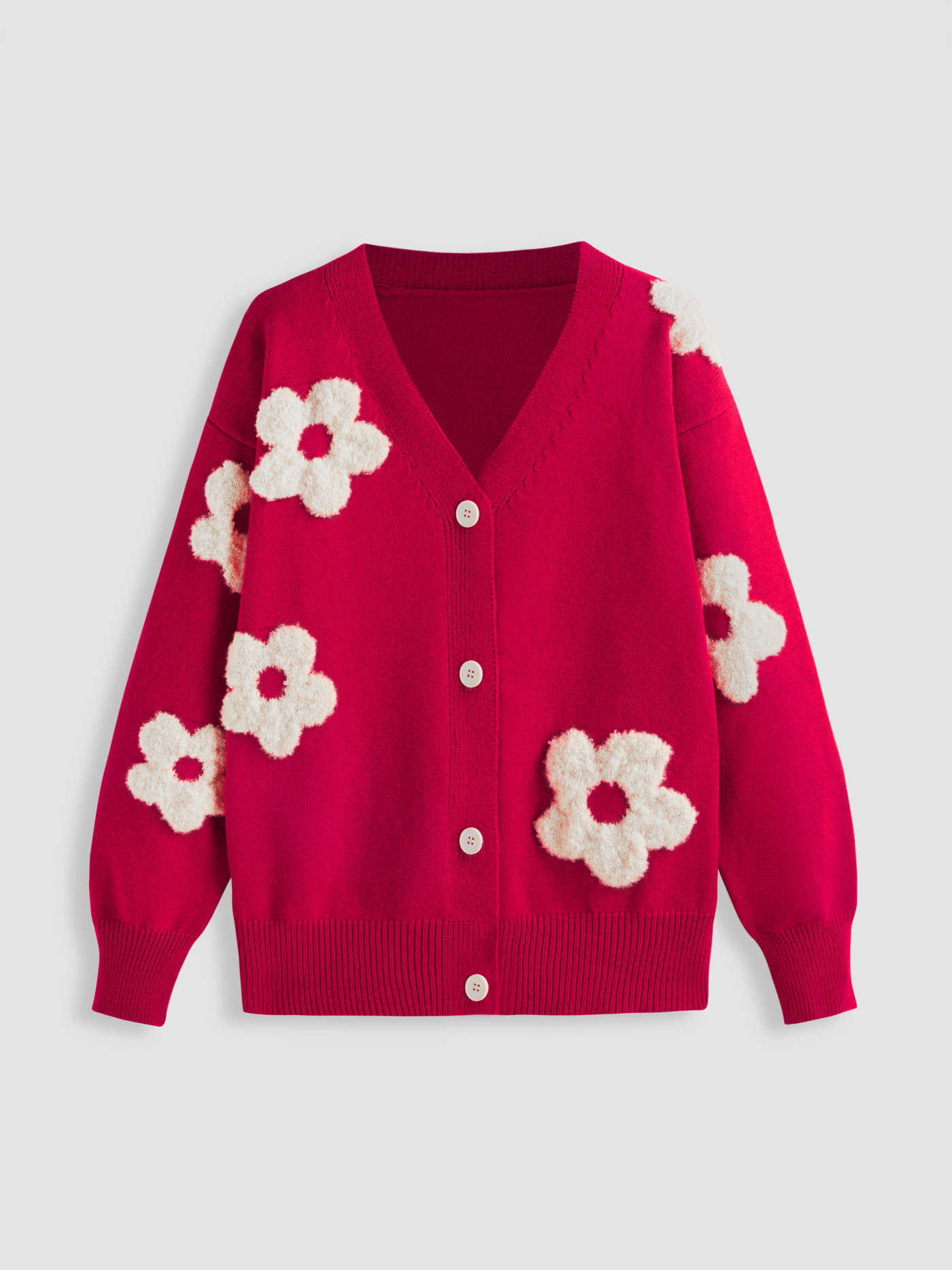 Fall Cardigan Floral Cardigan Fall Sweater Knit Fabric V-neck Graphic Floral Button Cardigan For ... | Cider