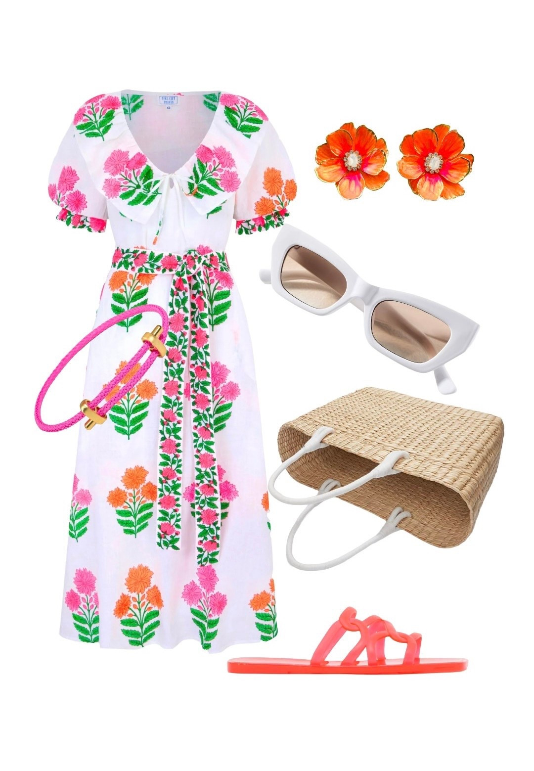 Summer holiday ready In neon! This cotton dress will keep you looking ultra cool, but just wait for the accessories 💖💚🧡

Blockprinted Floral Dress - Pink City Prints 

Orange Flower Earrings - Pink Reef on sale at Wolf & Badger 

White Sunglasses - Anthropologie 

Pink Neon Bracelet - Wolf & Badger 

Straw Tote Basket Beach Bag - White Company

Pink / Orange Jelly Slides - Reiss 

#LTKdresses #LTKeurope #LTKtravel