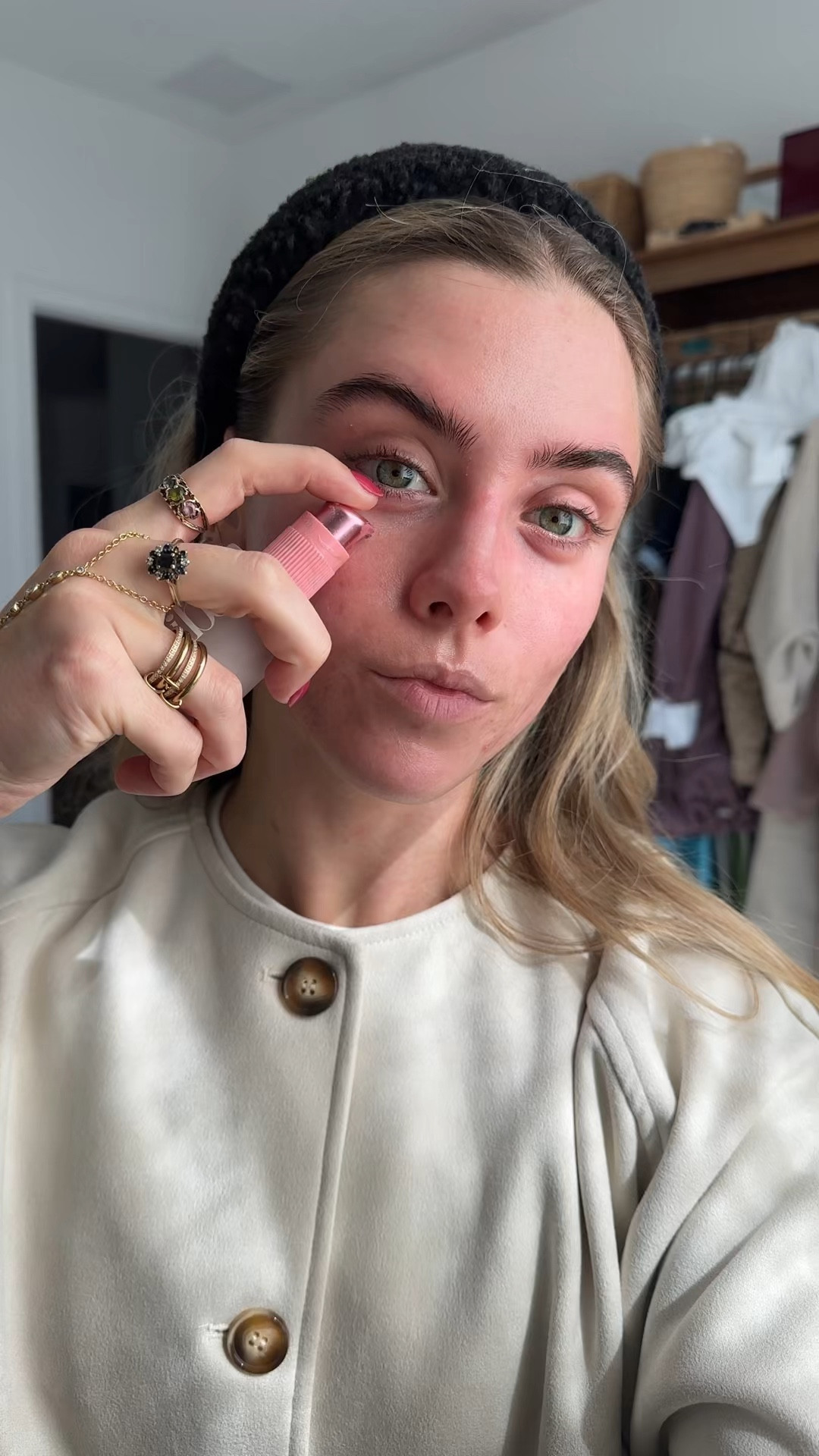 Code SLOANE. perfecting illuminator. This multi-magic, skincare-boosted formula combines the benefits of a primer with the luminous sheen of a highlighter for instantly diffused, glassy-matte skin. Infused with kombucha black tea ferment to calm and soothe skin, hyaluronic acid for deep hydration, niacinamide to nourish and repair, and avocado extract for irresistibly silky-smooth skin. Available in five crush-worthy shades.  Using shade 1 in dibs and shade 200 in foundation  

#LTKBeauty #LTKFindsUnder50 #LTKgrwm