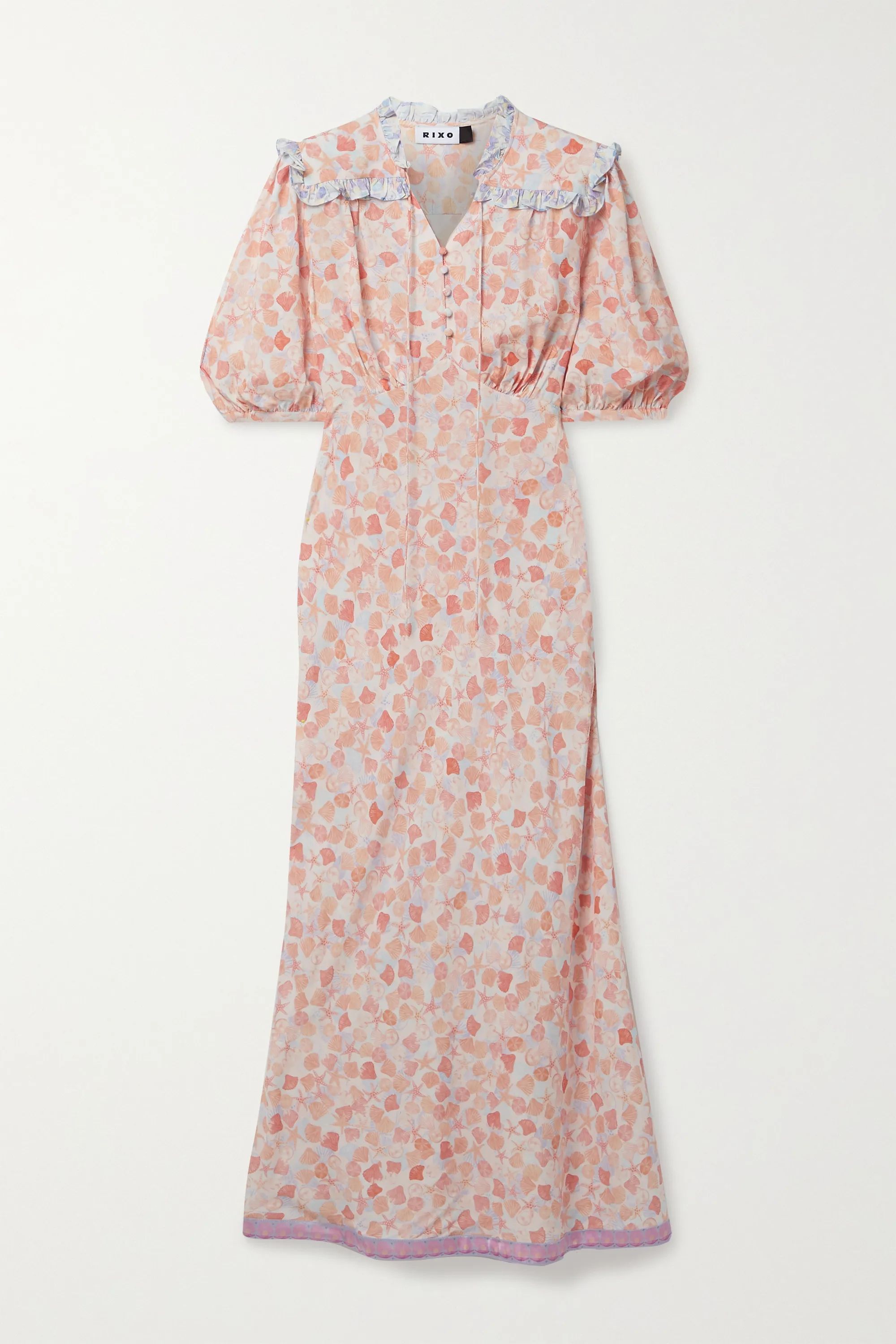 Gwen silk-trimmed printed crepe midi dress | NET-A-PORTER (UK & EU)