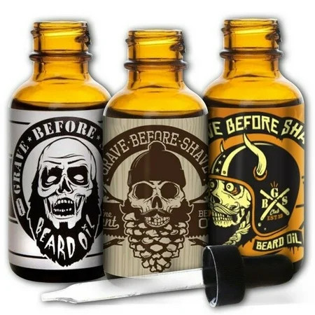 GRAVE BEFORE SHAVE Beard Oil 3 Pack (Original Pine and Viking Blend Beard oil) | Walmart (US)
