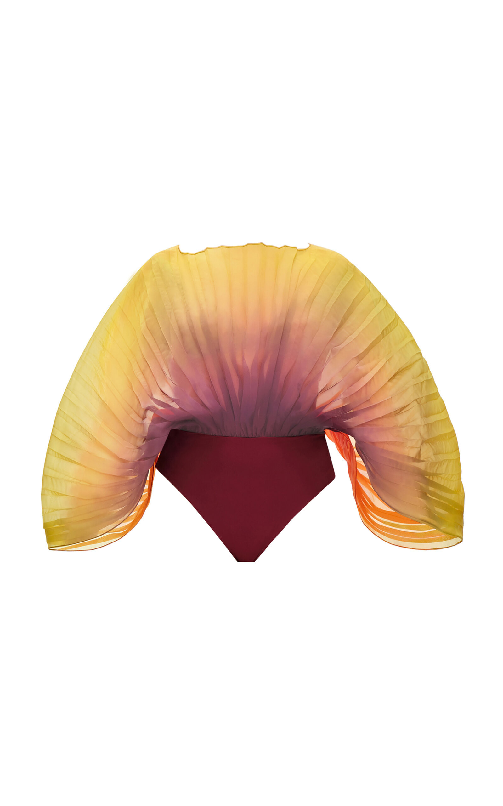 Andrea Iyamah - Sombra Pleated Organza Bodysuit - Multi - M - Moda Operandi | Moda Operandi (Global)