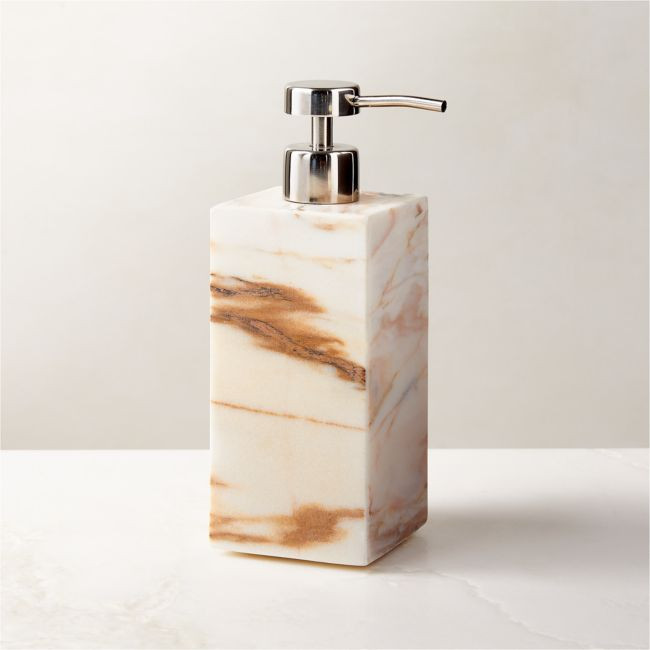 Ramsey Calacatta Gold Marble Soap Pump | CB2