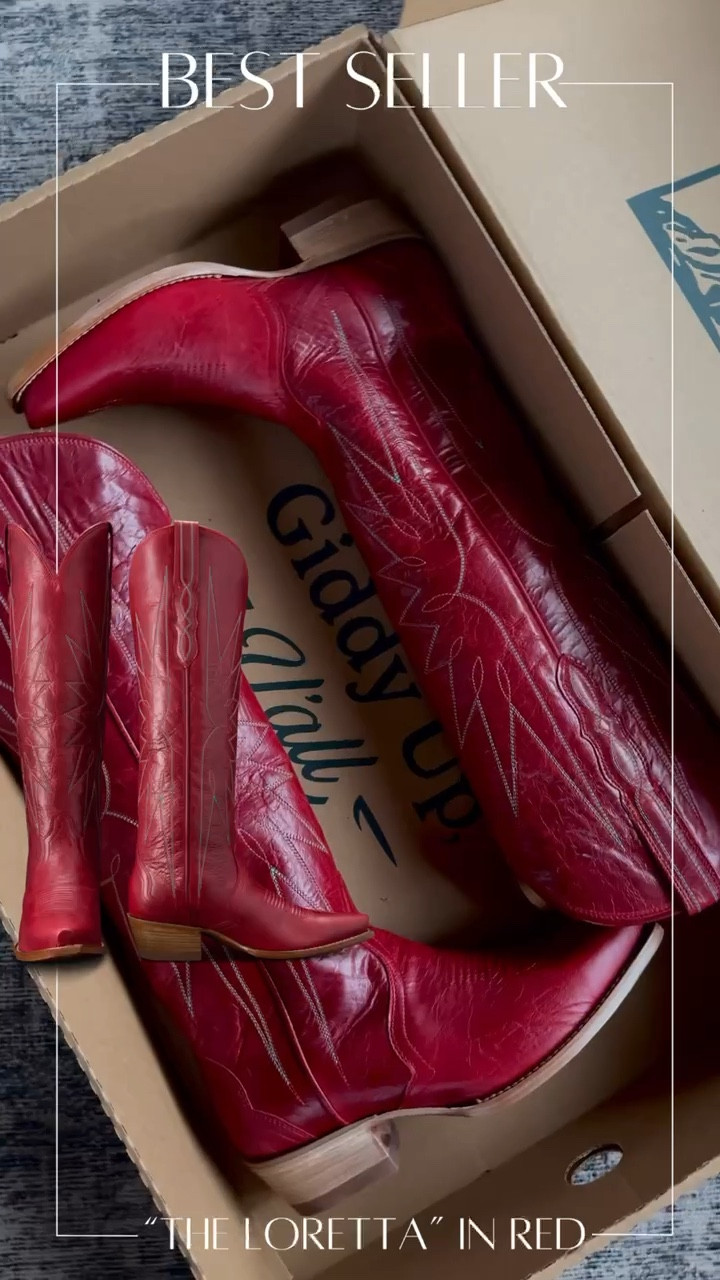 New tecovas red cowgirl boots! The Loretta is here!! Hands down the most beautiful western boots that I own. Fit true to size! Rodeo ready now

#LTKStyleTip #LTKShoeCrush