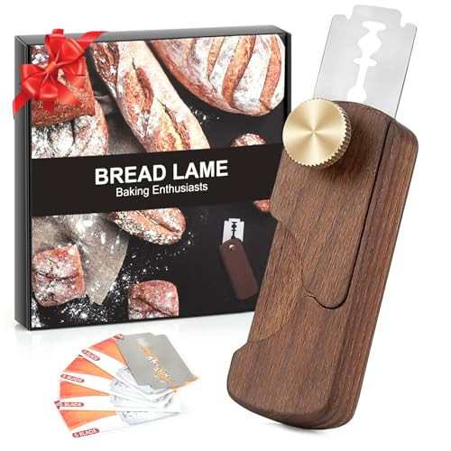 HHZPAEK Magnetic Wooden Bread Lame Dough Scoring Tool,Hand Crafted Sourdough Lame Scoring Tool,Bread Scorer Tool for Homemade Bread Baking,Dough Scoring Bread Knife with 5 Razor Blades | Amazon (US)