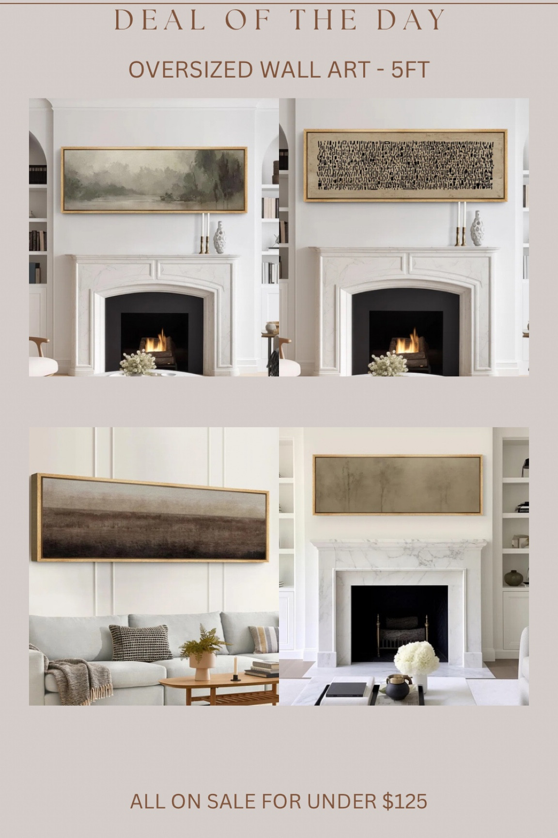 @wayfair oversized art on sale for Weekend Clearance!!!! Items up to 70% off and fast shipping!! Loving these styles 😍🤌 best prices you will find for art this style & size!!!! All 5ft 🙌🏻 #wayfair #wayfairpartner