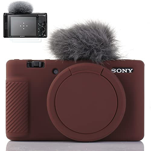 Pocoukate Camera Case for Sony ZV-1, ZV1 Camera Case Digital Camera Anti-Scratch Slim Fit Soft DSLR Camera Sleeve with Screen Protector for Sony ZV-1 (Coffee) | Amazon (US)