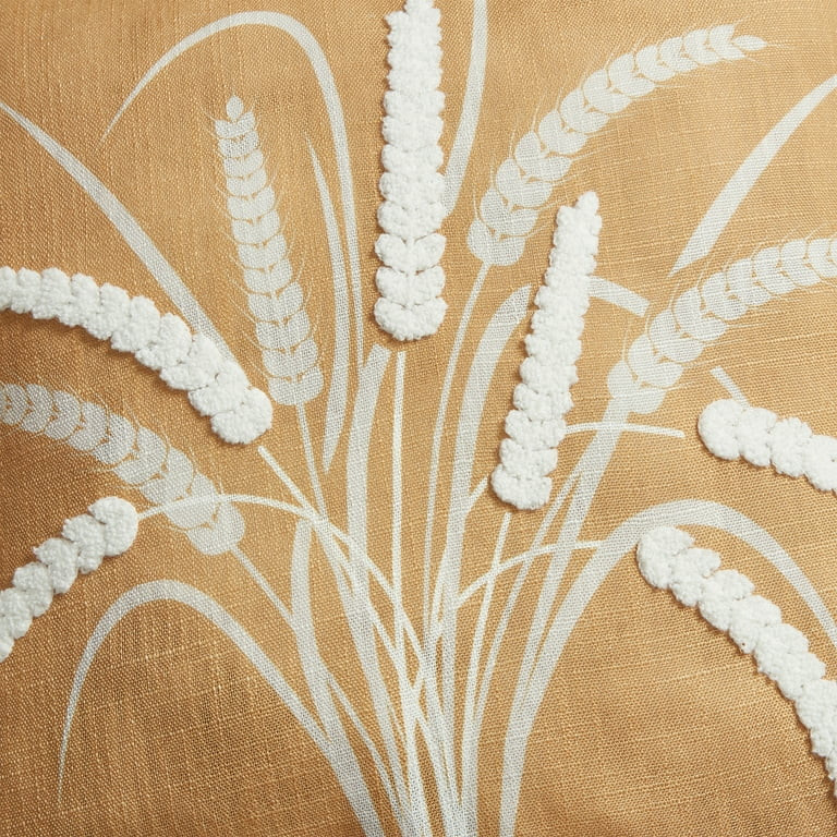 Way to Celebrate 18" x 18" Yellow Wheat Reversible Decorative Pillow - Walmart.com | Walmart (US)