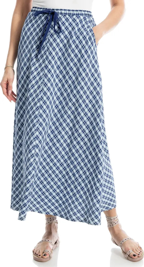 MAX STUDIO Plaid Drawstring Pull-On Maxi Skirt | Nordstromrack | Nordstrom Rack