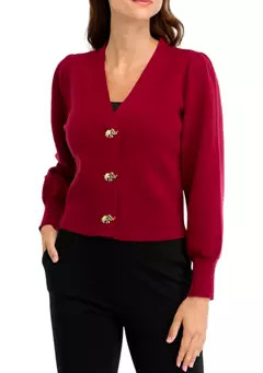 Crown & Ivy™ Women's Solid V-Neck Cardigan | Belk