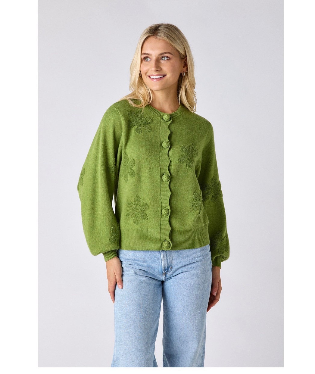 Green sweater. Spring cardigan. 