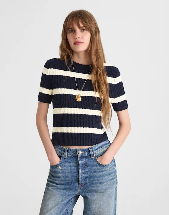 Bouclé-Knit Crewneck Sweater Tee | Madewell