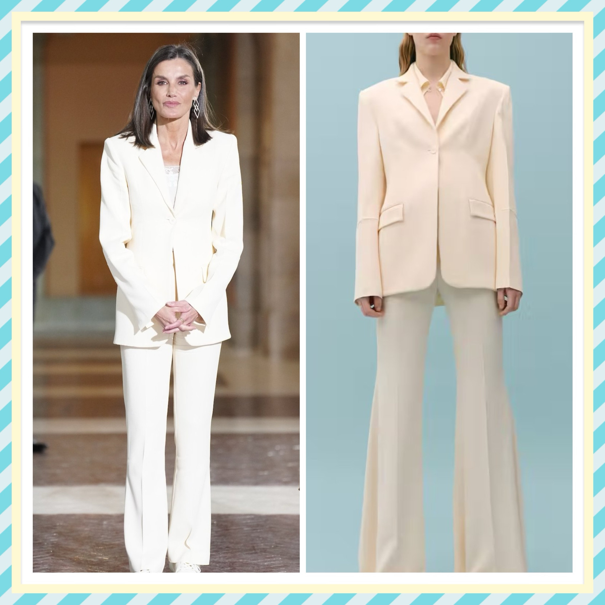 Queen Letizia mango x Victoria Beckham jacket 