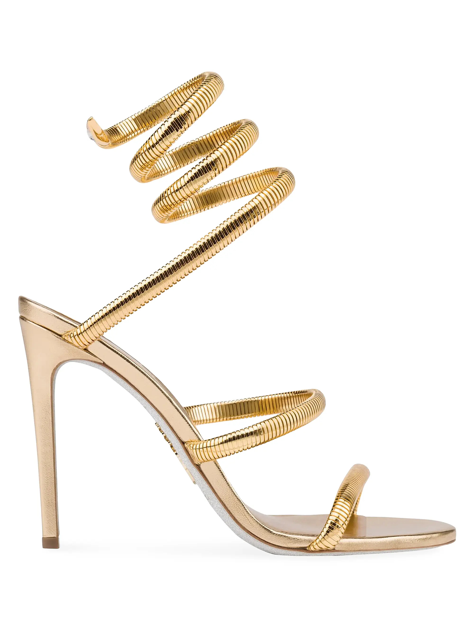 Rene Caovilla Leather &amp; Copper Snake Strap Sandals | Saks Fifth Avenue | Saks Fifth Avenue