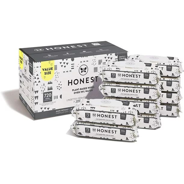 The Honest Company Baby Wipes, Plant-Based, Extra Thick & Durable Wet Wipes, Unscented, 720 Count | Walmart (US)