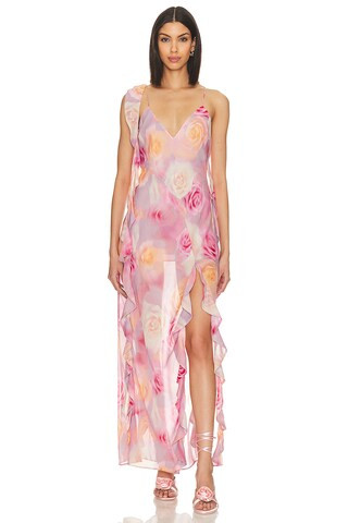 For Love & Lemons Beate Maxi Dress in Pink from Revolve.com | Revolve Clothing (Global)