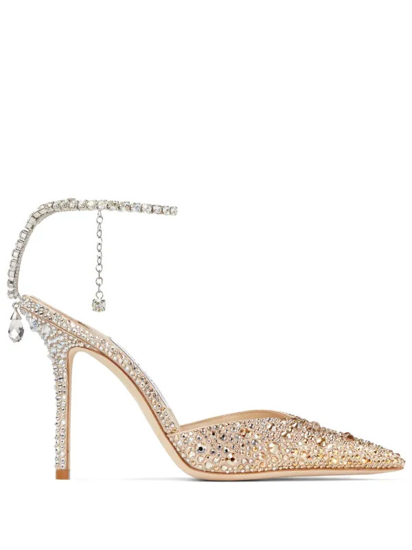 Jimmy Choo Saeda 100mm crystal-embellished Pumps - Farfetch | Farfetch (CN)