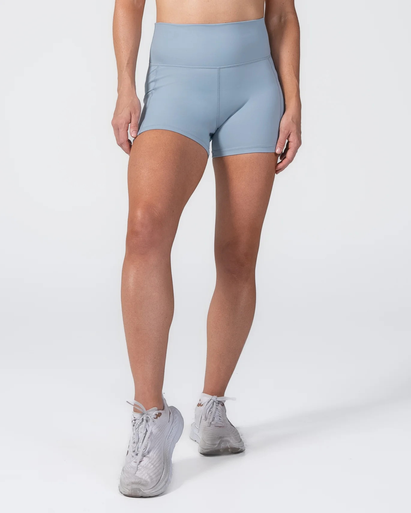 MM Lux High Waisted Rio Shorts (3.75 in. inseam) - Steel Blue | Senita Athletics